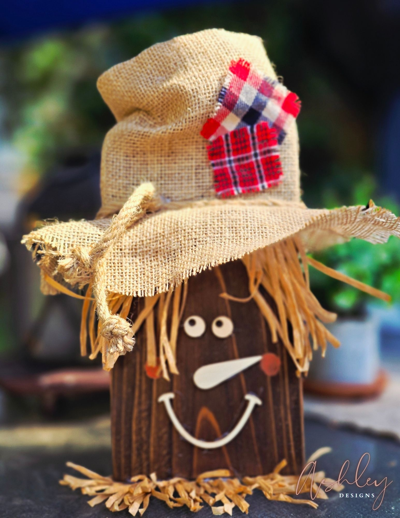 Rustic Scarecrow Shelf Decor