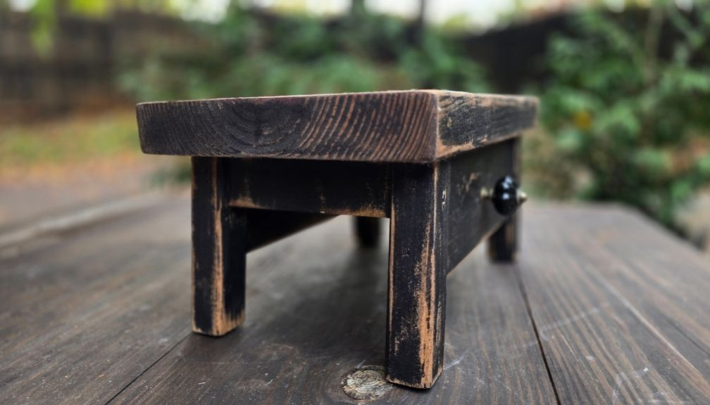 Chubby Stool - Distressed Black - Image 6