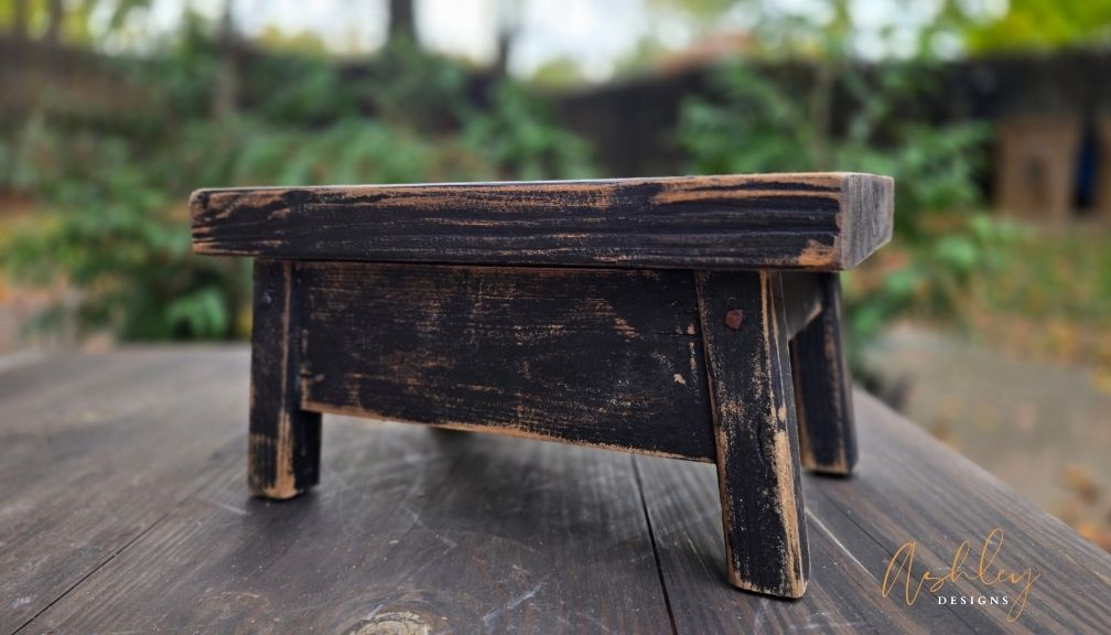 Chubby Stool - Distressed Black - Image 5