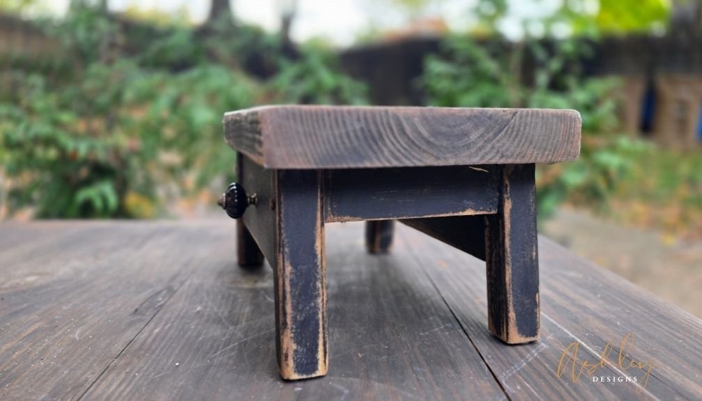 Chubby Stool - Distressed Black - Image 3