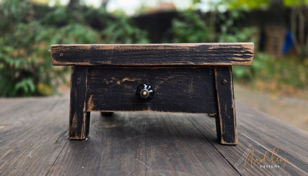 Chubby Stool - Distressed Black - Image 2
