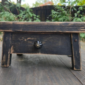 Chubby Stool - Distressed Black