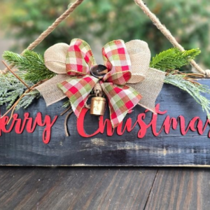 Farmhouse Style Merry Christmas Door Hanger