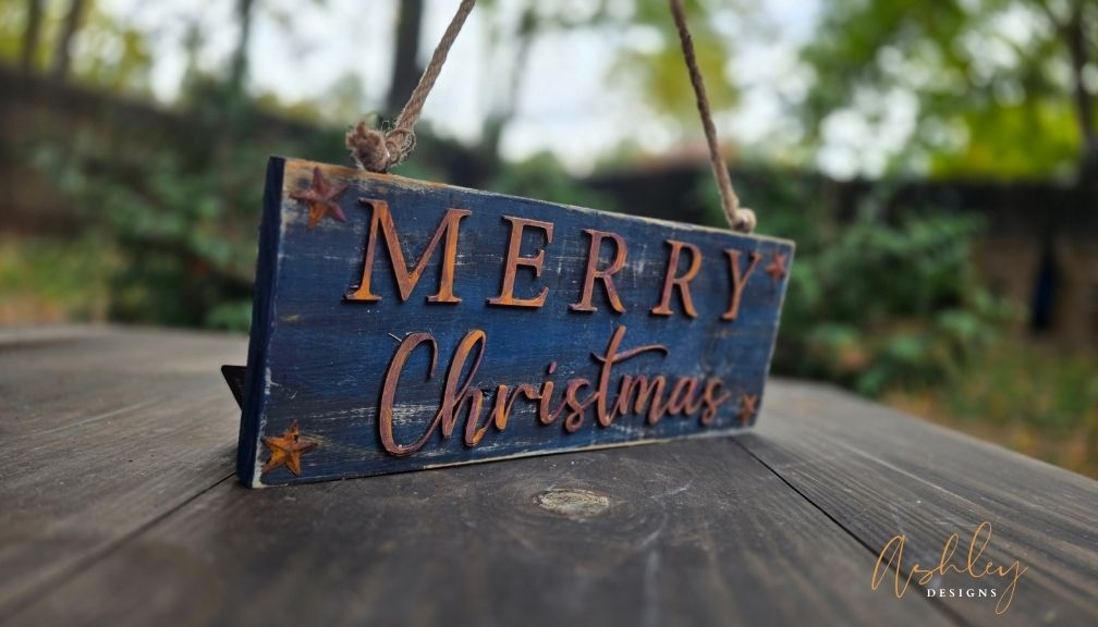 Handcrafted Rustic "Merry Christmas" Wood Sign - Image 2