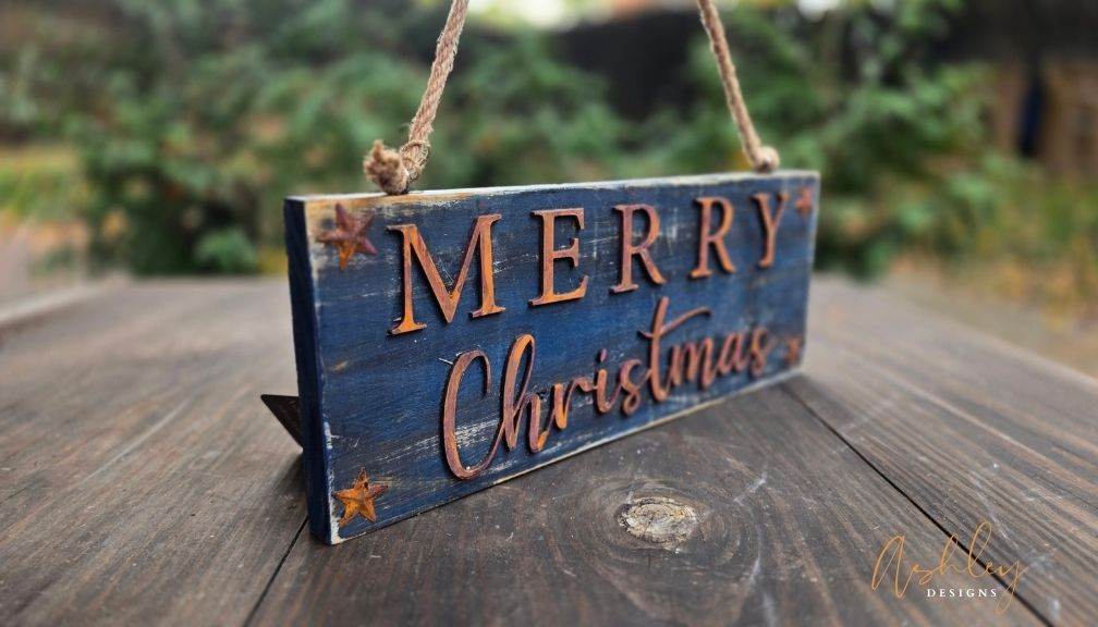 Handcrafted Rustic "Merry Christmas" Wood Sign - Image 3