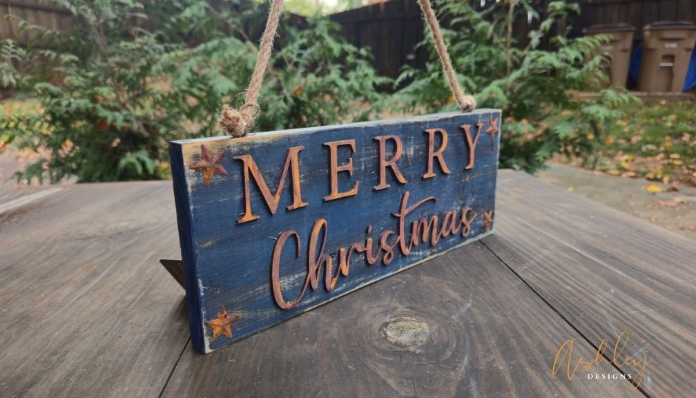 Handcrafted Rustic "Merry Christmas" Wood Sign - Image 4