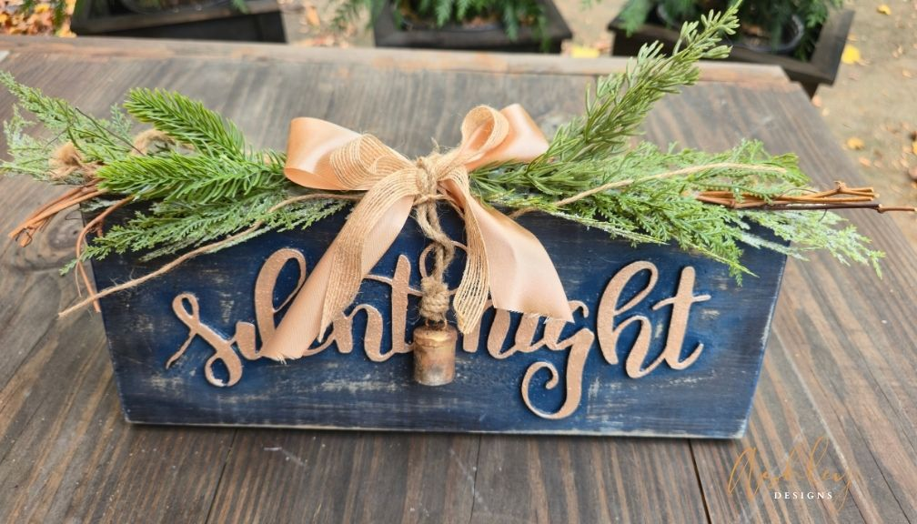 Handcrafted Distressed "Silent Night" Wood Sign - Image 8