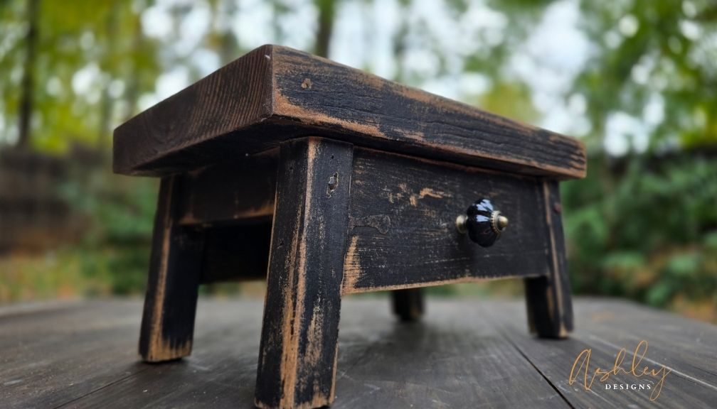 Chubby Stool - Distressed Black - Image 15