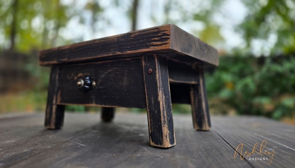 Chubby Stool - Distressed Black - Image 14
