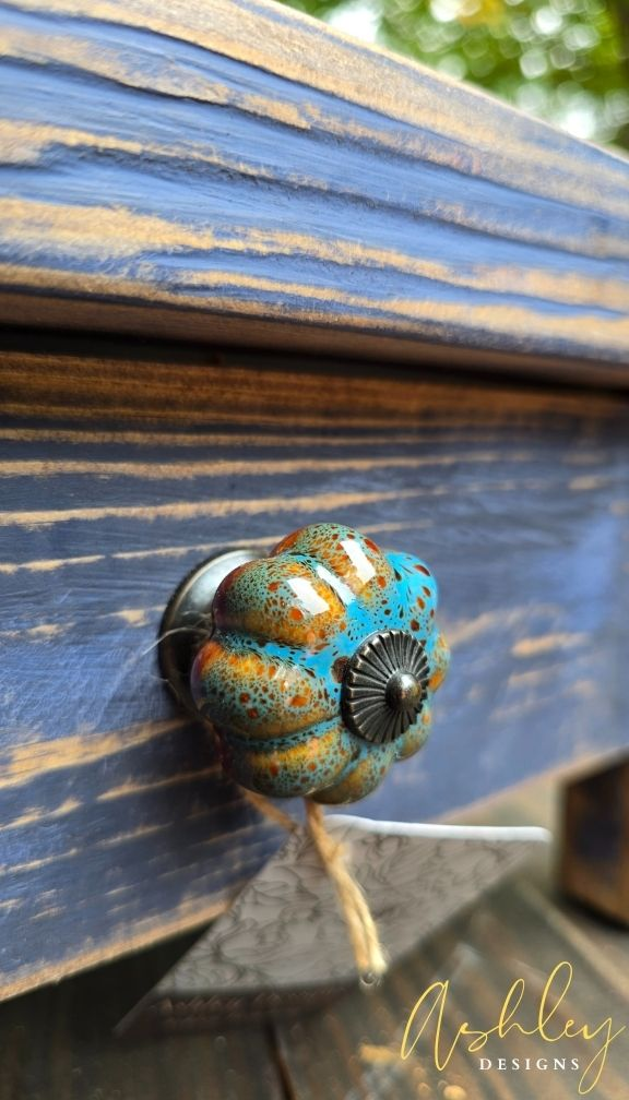 Chubby Stool - Rustic Blue - Image 9