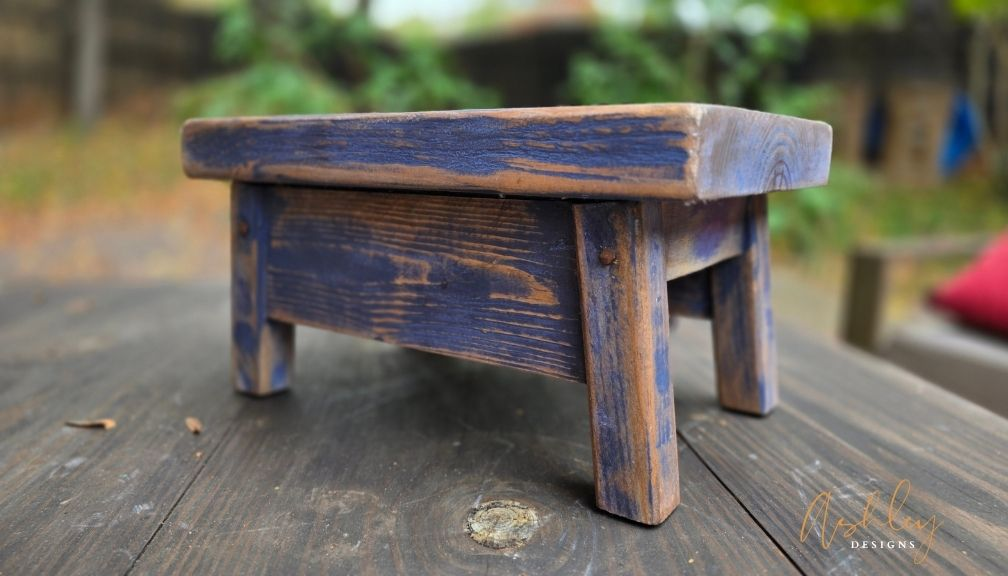 Chubby Stool - Rustic Blue - Image 8