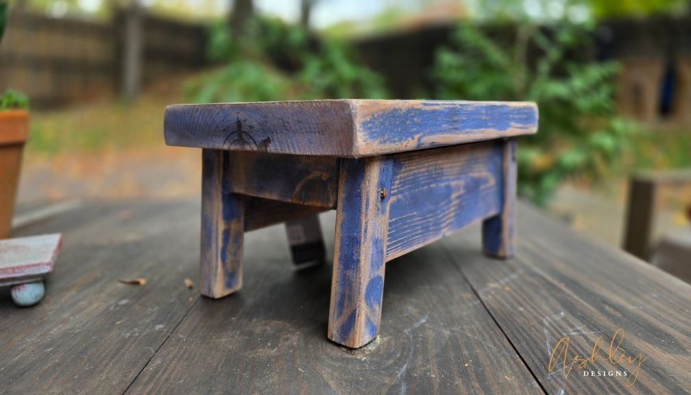 Chubby Stool - Rustic Blue - Image 7